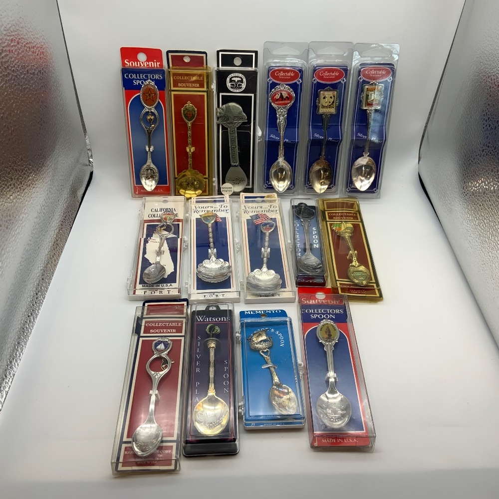 Vintage Lot of 15 Collectible Spoons From California- Hollywood, San Diego& More